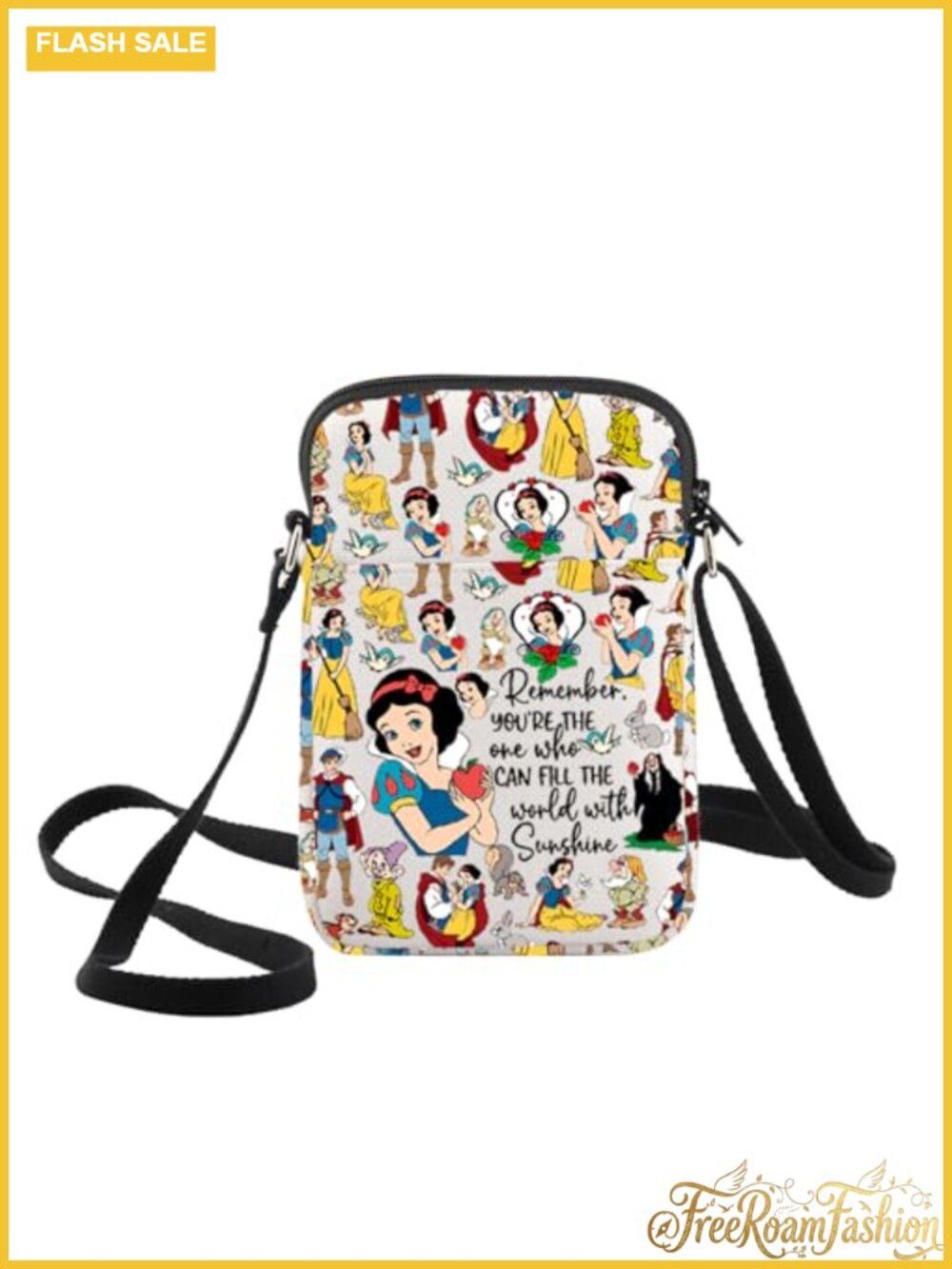 Water-Resistant Canvas Crossbody Bag with Front Back Pockets Zipper